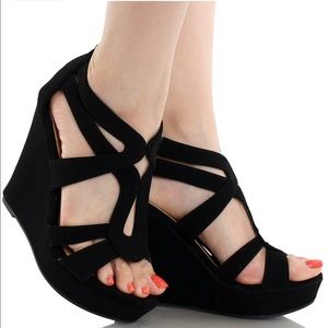 Open Toe High Heel Wedge